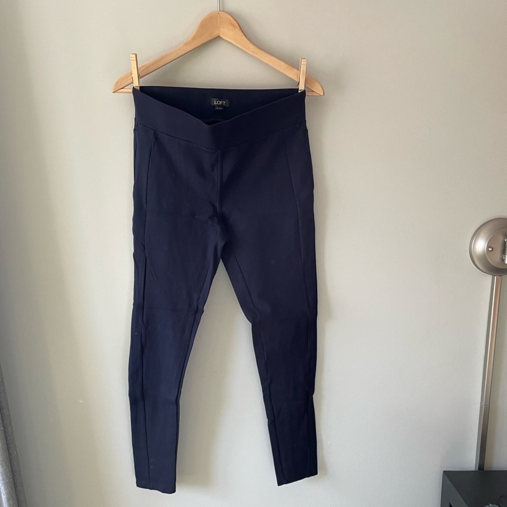 LOFT navy stretchy professional leggings - sz S